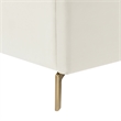 Posh Living Kam Upholstered Velvet & Wood Queen Platform Bed in Cream White