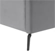 Posh Living Kam Upholstered Velvet & Wood King Platform Bed in Light Gray