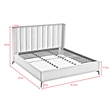 Posh Living Kam Upholstered Linen & Wood King Platform Bed in Light Beige