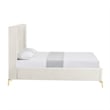 Posh Living Kam Upholstered Linen & Wood Queen Platform Bed in Light Beige