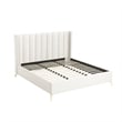Posh Living Kam Upholstered Linen & Wood Queen Platform Bed in Light Beige