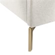Posh Living Kam Upholstered Linen & Wood Queen Platform Bed in Light Beige