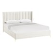 Posh Living Kam Upholstered Linen & Wood Queen Platform Bed in Light Beige