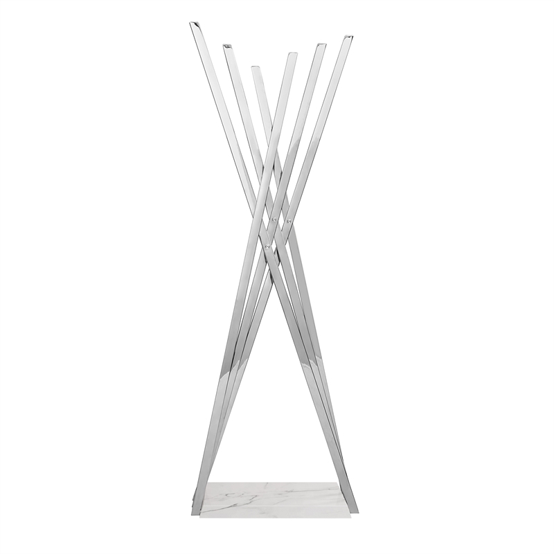 Posh Living Kayliana  Marble Base FreeStanding Rack Chrome