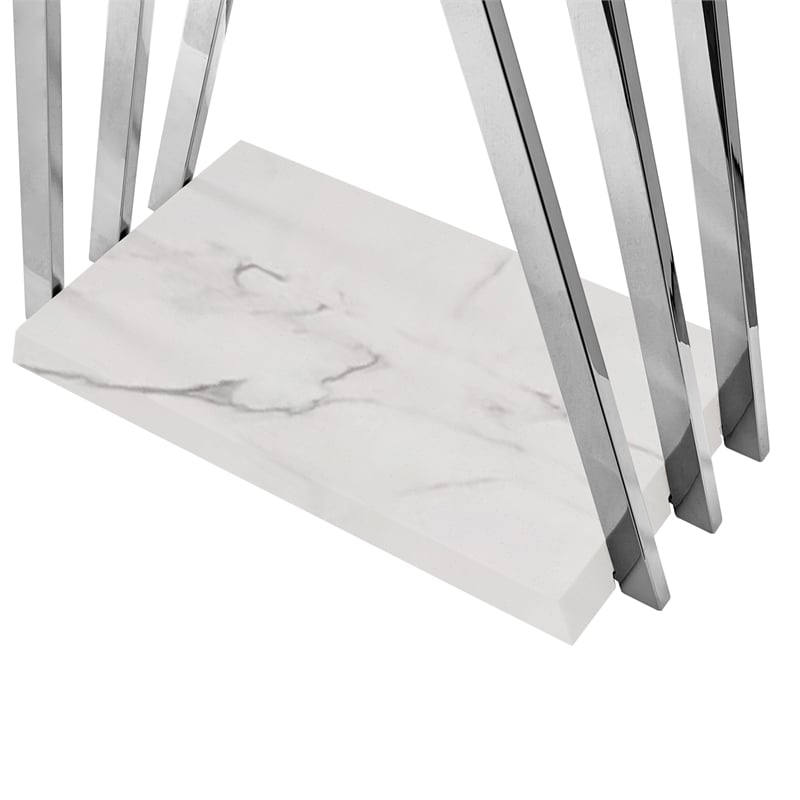 Posh Living Kayliana  Marble Base FreeStanding Rack Chrome