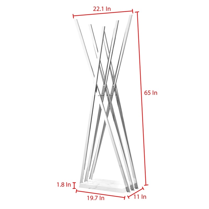 Posh Living Kayliana  Marble Base FreeStanding Rack Chrome