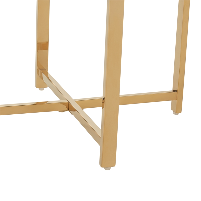 Posh Living Leiah Cross Legs End Table Gold