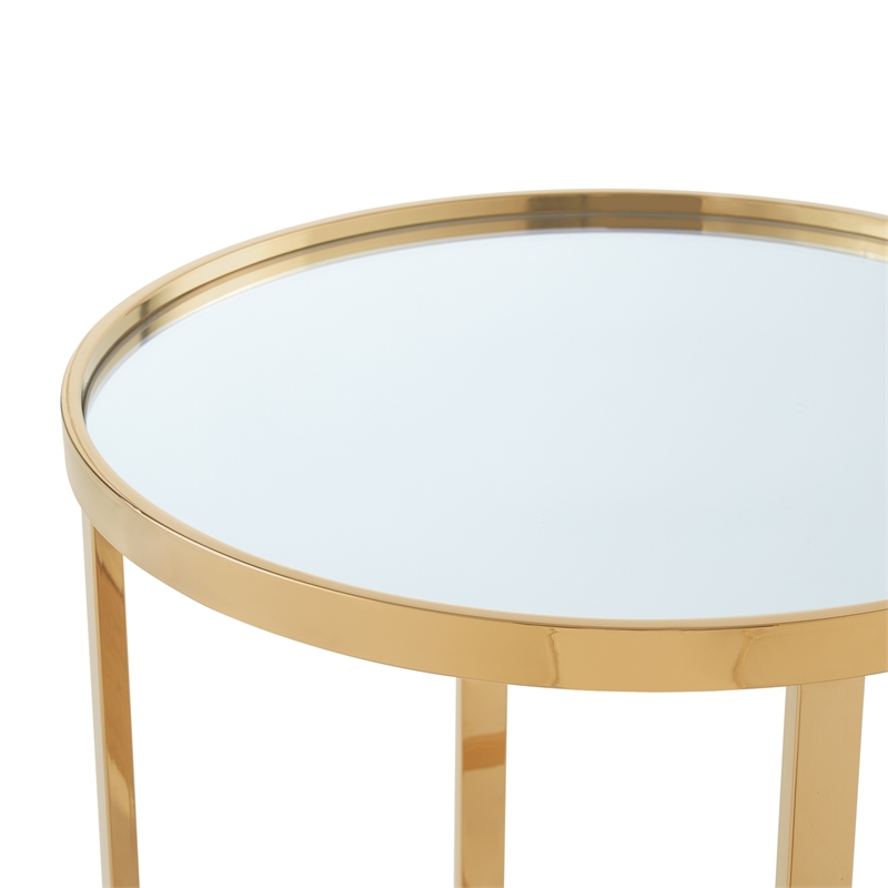 Posh Living Leiah Cross Legs End Table Gold