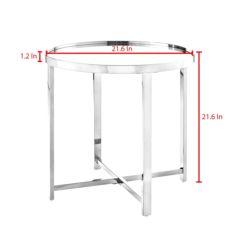 Posh Living Leiah Cross Legs End Table Gold