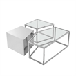 Posh Living Kristy 3 Pieces Coffee Table Chrome