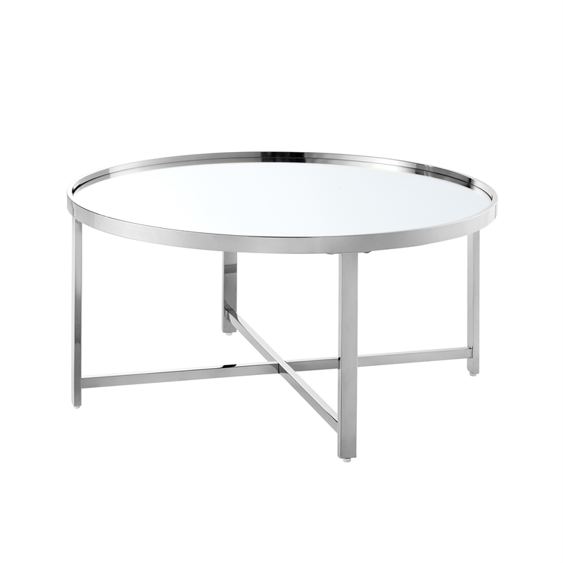 Posh Living Leiah Cross Legs Coffee Table Chrome