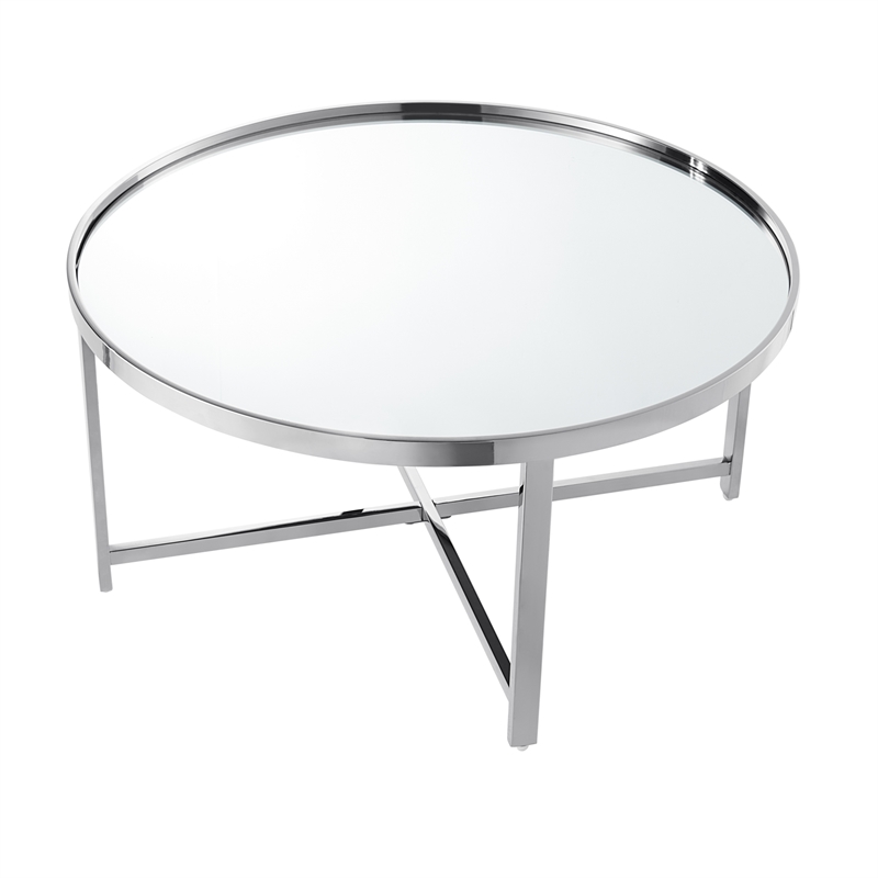 Posh Living Leiah Cross Legs Coffee Table Chrome