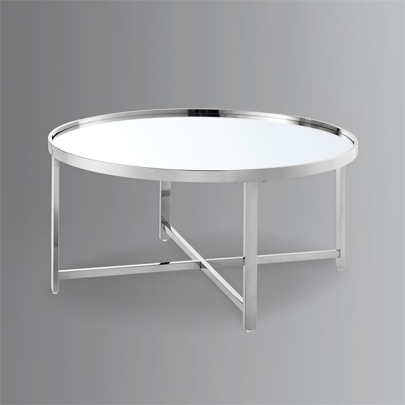 Posh Living Leiah Cross Legs Coffee Table Chrome