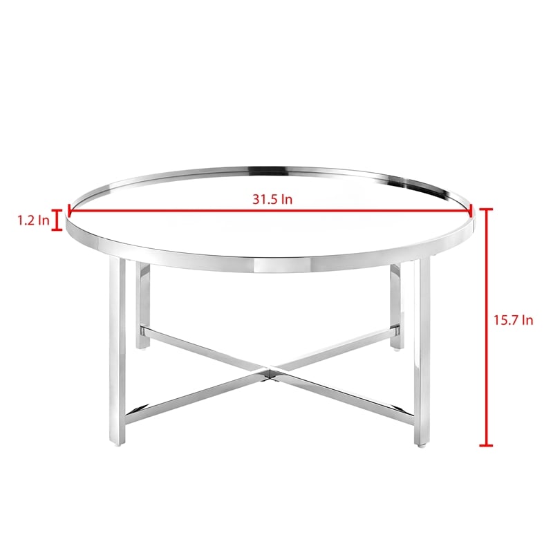 Posh Living Leiah Cross Legs Coffee Table Chrome