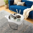 Posh Living Lamiyah Coffee Table Chrome With Mirrored Top