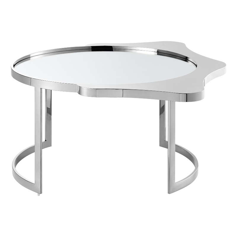 Posh Living Lamiyah Coffee Table Chrome With Mirrored Top