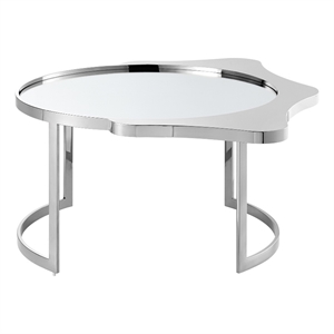 Posh Living Lamiyah Coffee Table Chrome With Mirrored Top