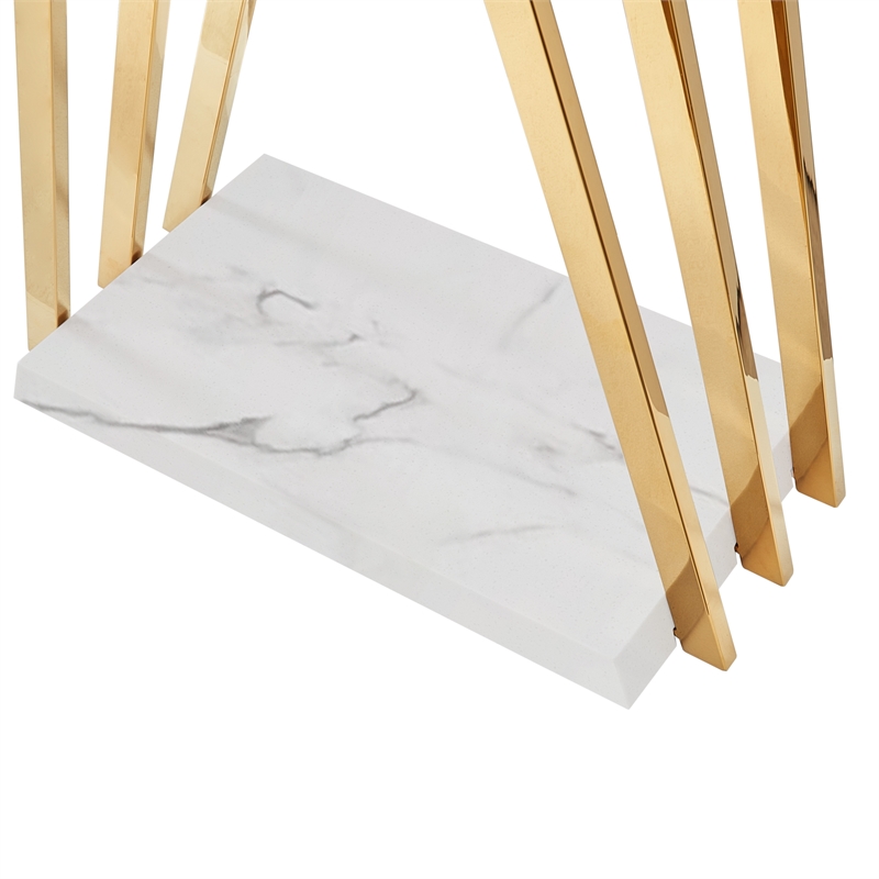 Posh Living Kayliana  Marble Base Freestanding Coat Rack Gold