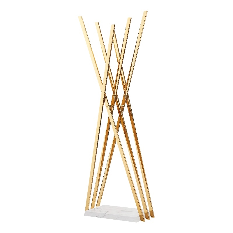 Posh Living Kayliana  Marble Base Freestanding Coat Rack Gold