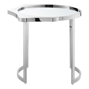 Posh Living Lamiyah End Table Chrome With Mirrored Top