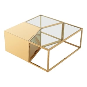 Posh Living Kristy 3 Pieces Coffee Table Gold