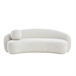 Posh Living Gabby Upholstered Sherpa & Wood Sofa with Curve Back in White