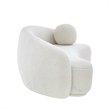 Posh Living Gabby Upholstered Sherpa & Wood Sofa with Curve Back in White