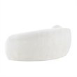 Posh Living Gabby Upholstered Sherpa & Wood Sofa with Curve Back in White