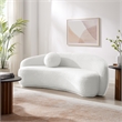 Posh Living Gabby Upholstered Wood & Sherpa Sofa with Curve Back in White