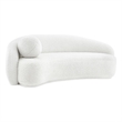 Posh Living Gabby Upholstered Wood & Sherpa Sofa with Curve Back in White