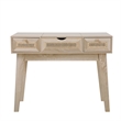 Posh Living Aralyn Wood & Rattan Vanity Table in Beige/Natural