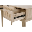 Posh Living Aralyn Wood & Rattan Vanity Table in Beige/Natural