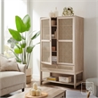 Posh Living Aralyn Wood Storage Cabinet Wardrobe Dresser in Natural/Beige