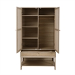 Posh Living Aralyn Wood Storage Cabinet Wardrobe Dresser in Natural/Beige