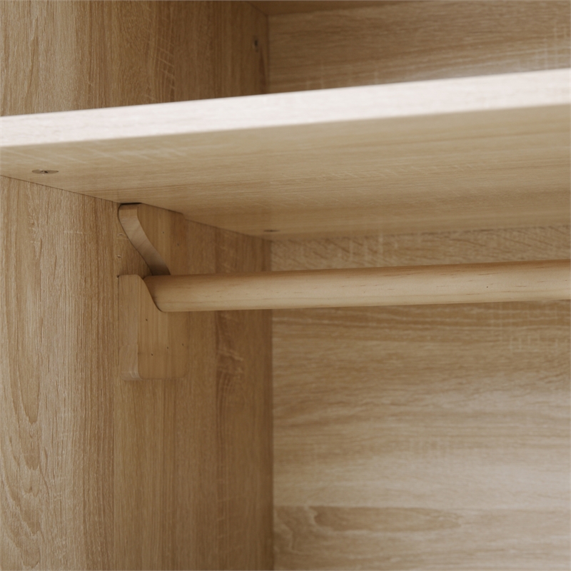 Posh Living Aralyn Wood Storage Cabinet Wardrobe Dresser in Natural/Beige