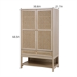 Posh Living Aralyn Wood Storage Cabinet Wardrobe Dresser in Natural/Beige