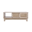 Posh Living Aralyn 2-Door Wood & Rattan Coffee Table in Beige/Natural