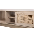 Posh Living Aralyn 2-Door Wood & Rattan Coffee Table in Beige/Natural