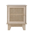 Posh Living Aralyn Rattan & Wood Side Table Nightstand in Natural/Beige