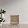 Posh Living Aralyn Rattan & Wood Side Table Nightstand in Natural/Beige