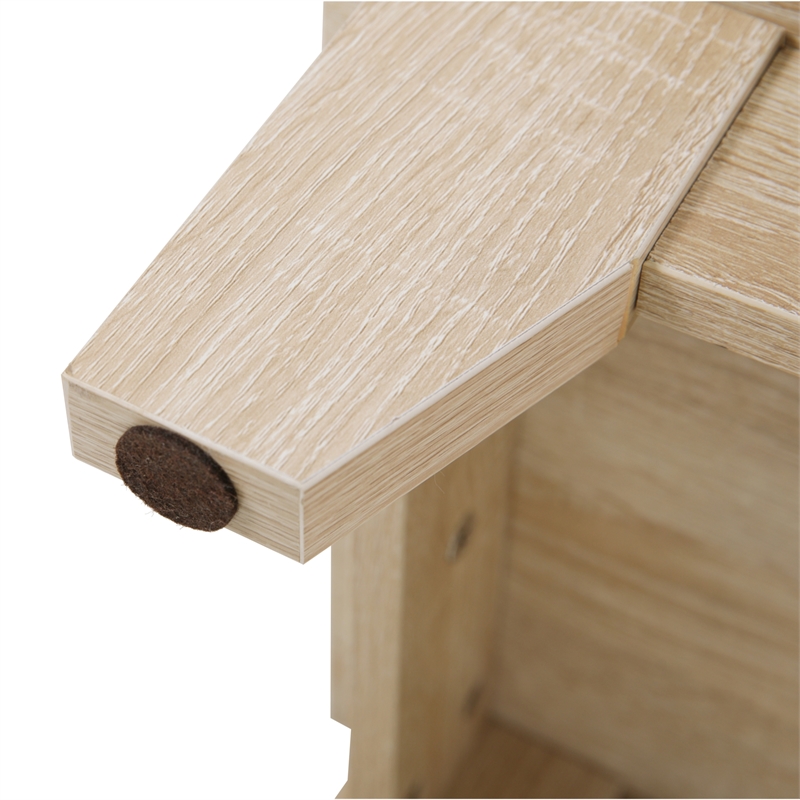 Posh Living Aralyn Rattan & Wood Side Table Nightstand in Natural/Beige