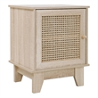 Posh Living Aralyn Rattan & Wood Side Table Nightstand in Natural/Beige