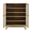Posh Living Aralyn 2-Door Wood & Rattan Cabinet with Shelves in Beige/Natural