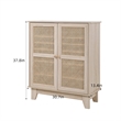 Posh Living Aralyn 2-Door Wood & Rattan Cabinet with Shelves in Beige/Natural