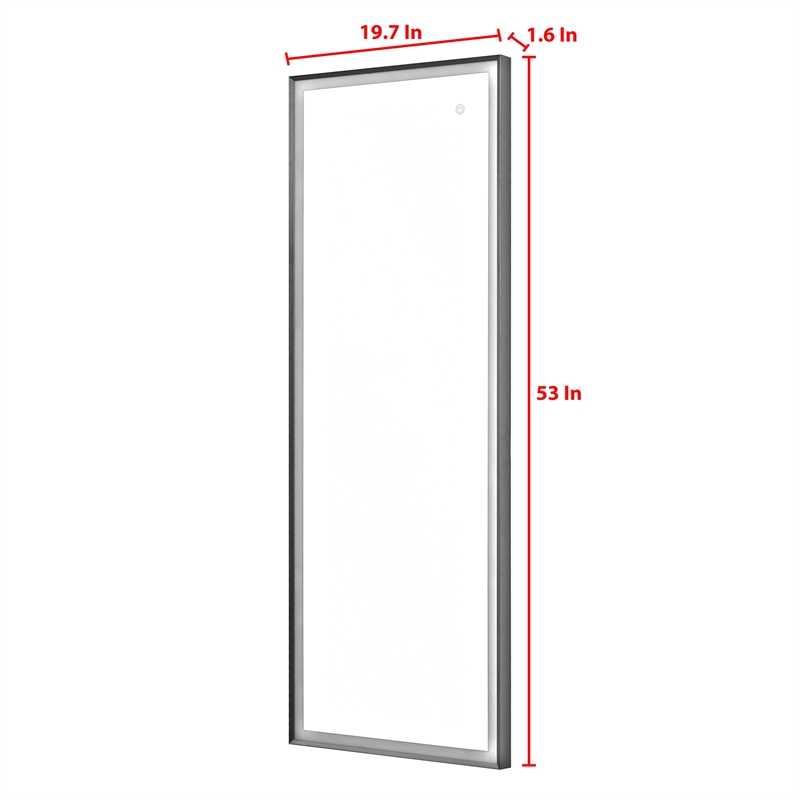 Posh Living Auron Rectangular Glass Mirror with LED Lights in Black