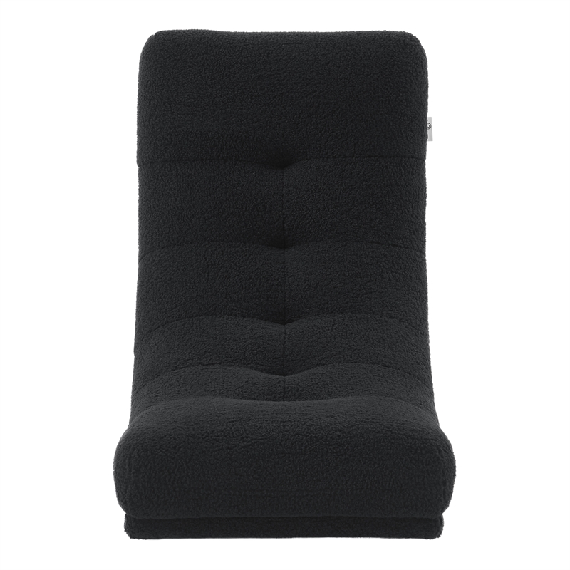 Posh Living Allana Upholstered Sherpa & Wood Rocking Chair in Black