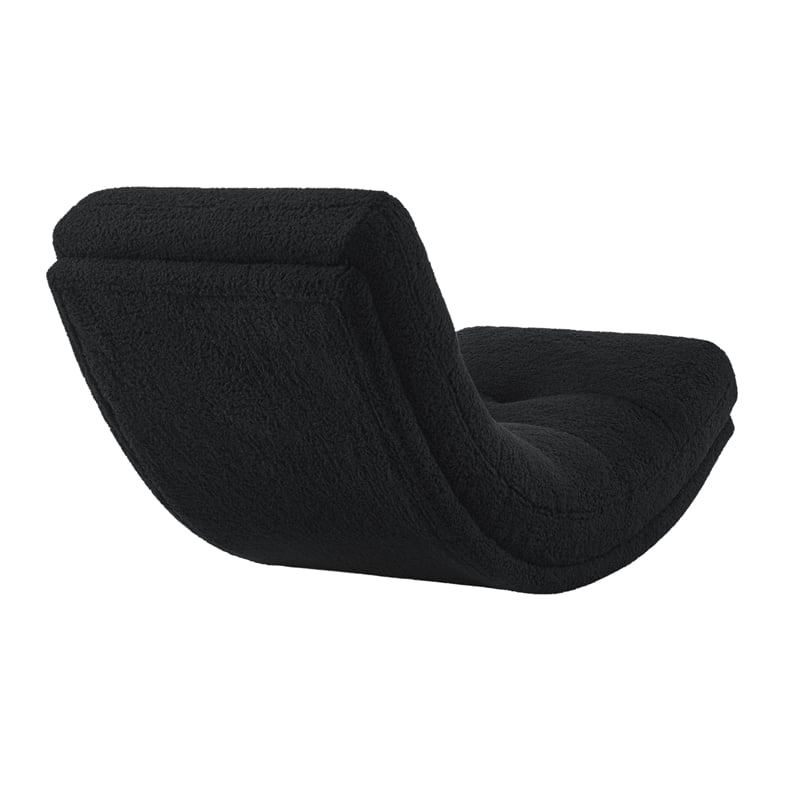 Posh Living Allana Upholstered Sherpa & Wood Rocking Chair in Black