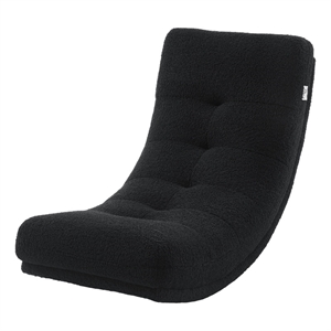 Posh Living Allana Upholstered Sherpa & Wood Rocking Chair in Black