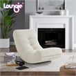 Posh Living Allana Upholstered Sherpa & Wood Rocking Chair in Ivory White