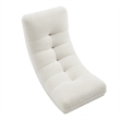 Posh Living Allana Upholstered Sherpa & Wood Rocking Chair in Ivory White